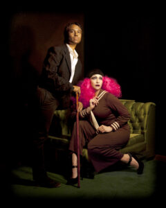 Artists Sam Thompson and Andrea Wallace posed for a portrait